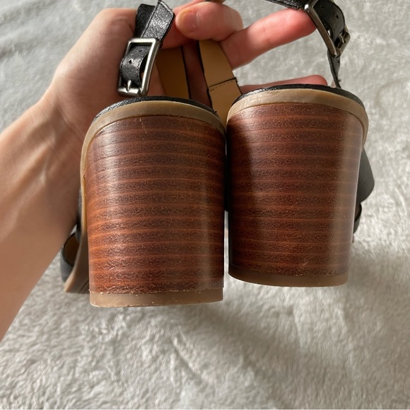 Franco Sarto Chunky Leather Block Heel Sandals 8.5 - Picture 5 of 8